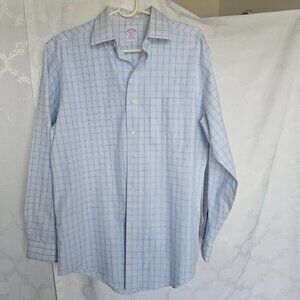 Brooks Brothers men's light blue Classic Checkered Shirt